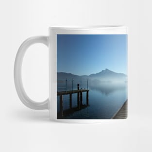 Morning fog at the Mondsee Mug